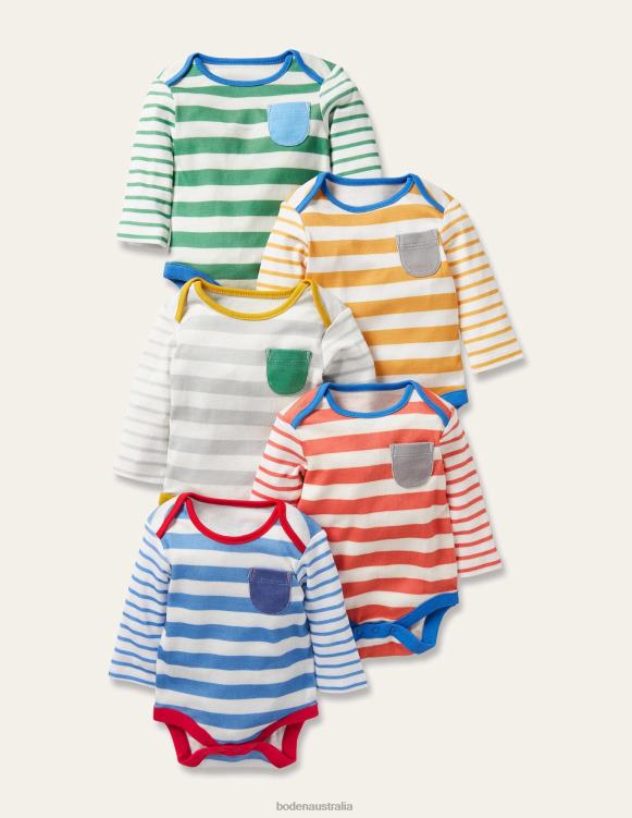 Striped 5 Pack Bodies Boden 24RTX3371 Clothing Baby Multi Stripe