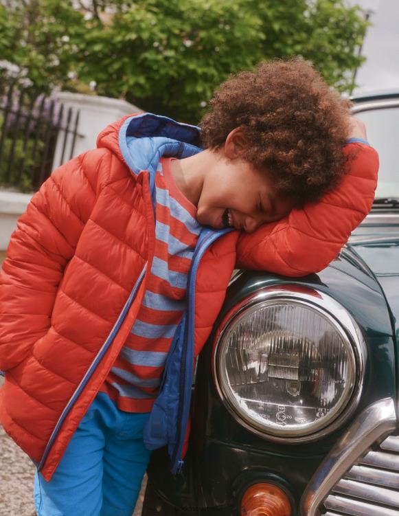 Pack-away Padded Jacket Boden 24RTX546 Clothing Baby Red