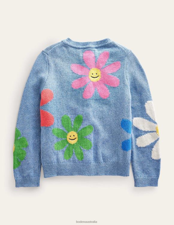Fun Flower Cardigan Boden 24RTX543 Clothing Baby Multi Flowers