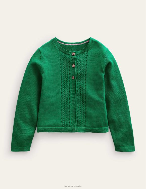 Pointelle Cotton Cardigan Boden 24RTX539 Clothing Baby Deep Green