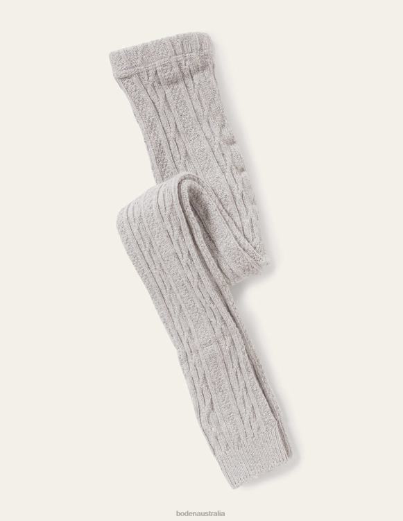 Cable Footless Tights Boden 24RTX567 Clothing Baby Grey Marl