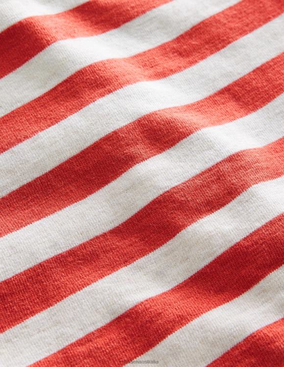 Stripy Sweatshirt Boden 24RTX3494 Clothing Baby Oatmeal/Red