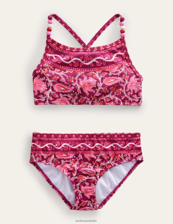 Beaded Bikini Boden 24RTX482 Clothing Baby Raspberry Radiance Paisley