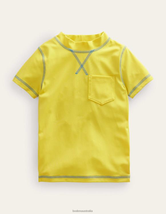 Short Sleeve Rash Vest Boden 24RTX454 Clothing Baby Gooseberry Yellow