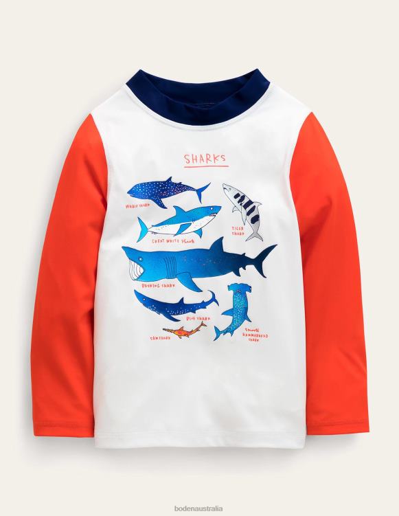 Fun Rash Vest Boden 24RTX3383 Clothing Baby Foil Sharks