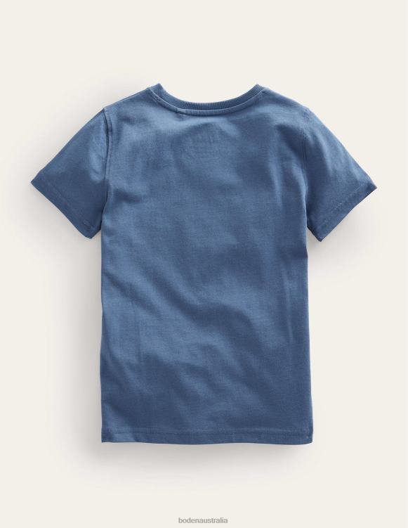 Glow Slogan T-shirt Boden 24RTX3436 Clothing Baby Robot Blue Space