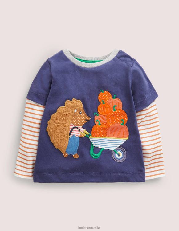 Halloween Applique T-shirt Boden 24RTX3360 Clothing Baby Starboard Hedgehog