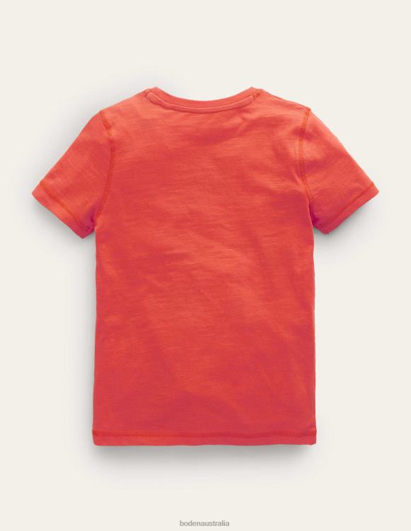 Washed Superstitch T-shirt Boden 24RTX3414 Clothing Baby Mandarin Orange Dinosaur