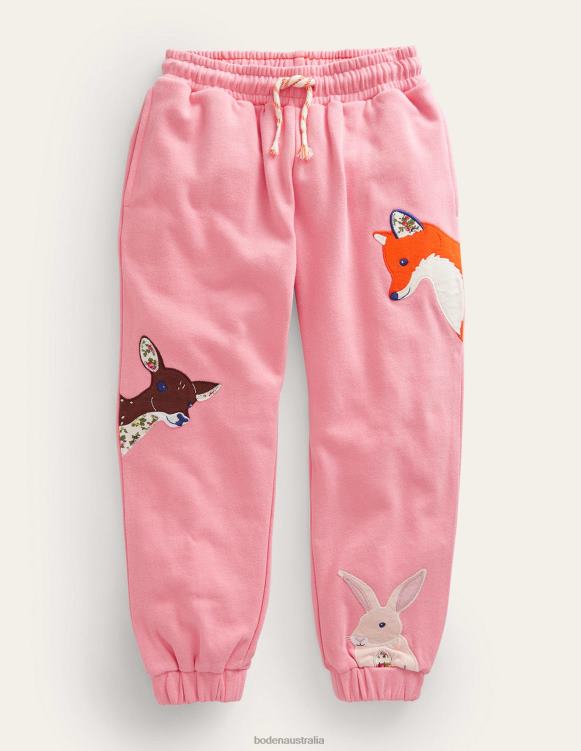 Applique Joggers Boden 24RTX500 Clothing Baby Almond Pink Animals