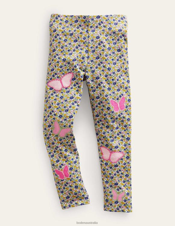 Applique Leggings Boden 24RTX499 Clothing Baby Multi Floral Butterfly