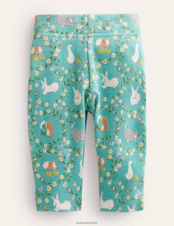 Printed Legging Boden 24RTX3485 Clothing Baby Hot Spring Green Bunny