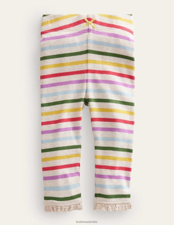 Ribbed Lace Leggings Boden 24RTX3435 Clothing Baby Rainbow Stripe