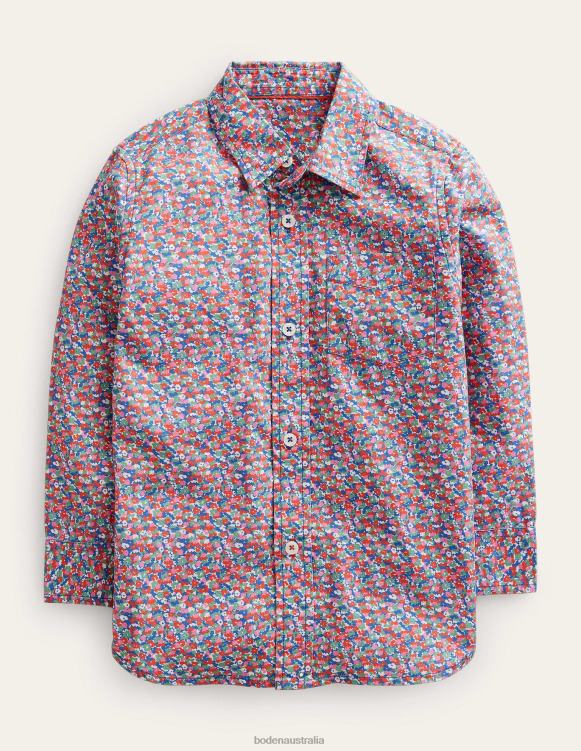 Laundered Shirt Boden 24RTX889 Clothing Boys Multi Micro Floral