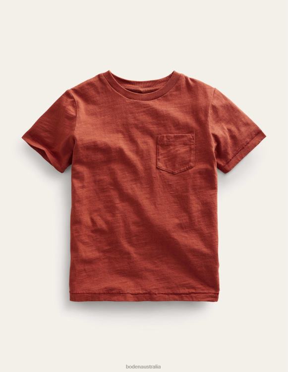 Washed Slub T-shirt Boden 24RTX857 Clothing Boys Roasted Chesnut