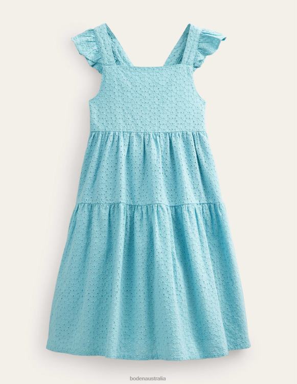 All Over Broderie Dress Boden 24RTX2629 Clothing Girls Aqua Sea