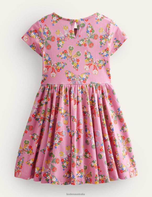 Frilly Twirly Dress Boden 24RTX3288 Clothing Girls Formica Pink Butterflies
