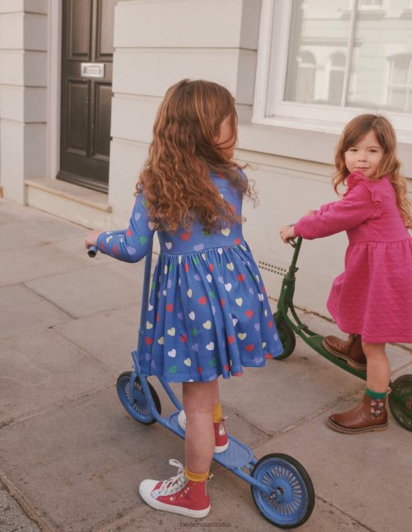 Jersey Ballerina Dress Boden 24RTX750 Clothing Girls College Navy Hearts