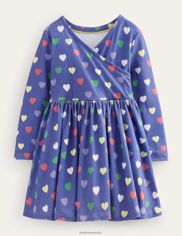 Jersey Ballerina Dress Boden 24RTX750 Clothing Girls College Navy Hearts