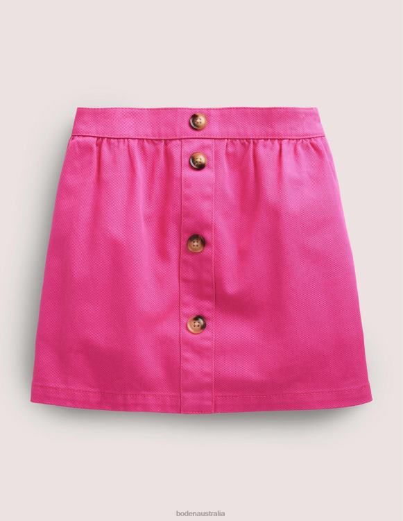Denim Button Through Skirt Boden 24RTX2644 Clothing Girls Tickled Pink
