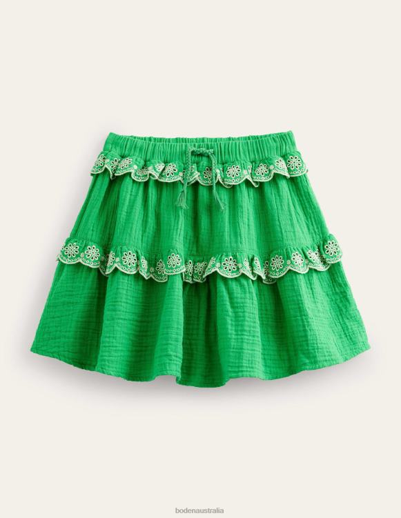 Double Cloth Scallop Skirt Boden 24RTX2626 Clothing Girls Bright Green