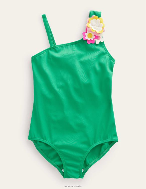 Flutter Flower Swimsuit Boden 24RTX2890 Clothing Girls Green Pepper