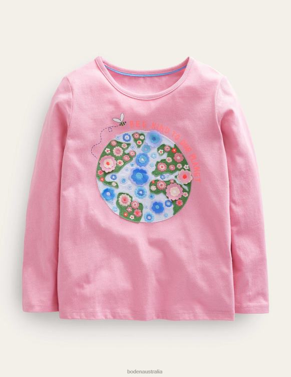Flutter Top Boden 24RTX3182 Clothing Girls Formica Pink Planet