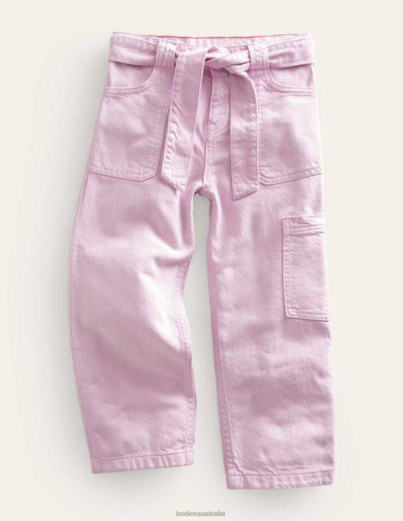 Tie-Waist Cargo Trousers Boden 24RTX2688 Clothing Girls Winsome Orchid