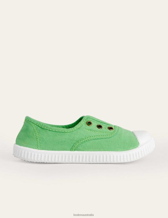Laceless Canvas Pull-ons Boden 24RTX2698 Footwear Girls Green