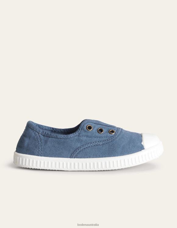 Laceless Canvas Pull-ons Boden 24RTX816 Footwear Girls College Navy