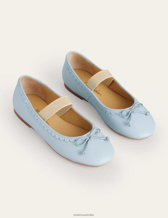 Leather Ballet Flat Boden 24RTX2674 Footwear Girls Provence Blue