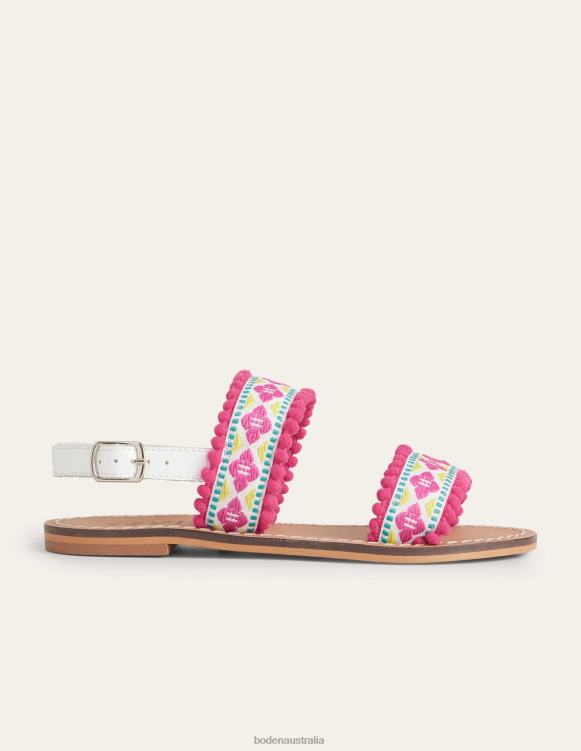 Embroidered Sandals Boden 24RTX2695 Footwear Girls Multi