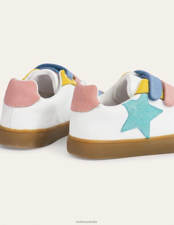 Leather Low Tops Boden 24RTX825 Footwear Girls Multi Pastel