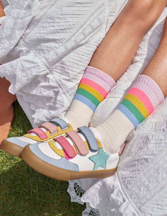 Leather Low Tops Boden 24RTX825 Footwear Girls Multi Pastel