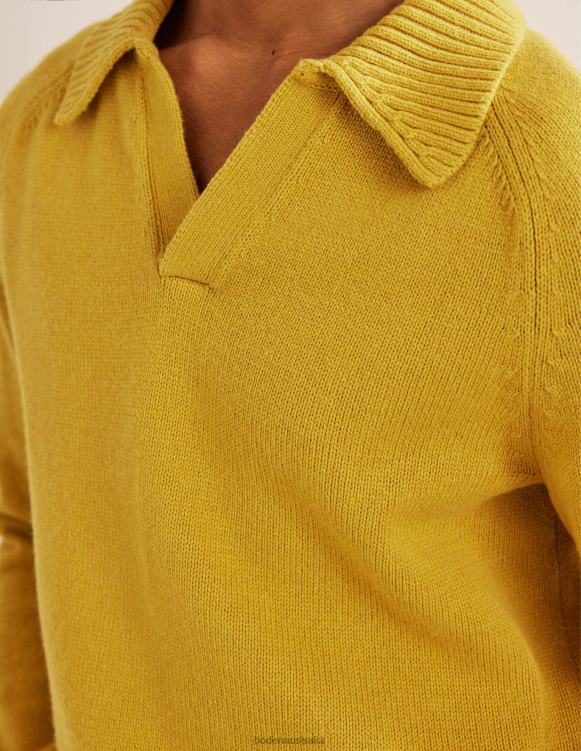 Open Collar Jumper Boden 24RTX3571 Clothing Men Light Bronze