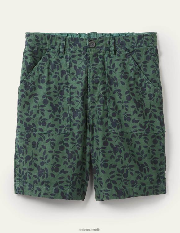 Linen Blend Easy Shorts Boden 24RTX3576 Clothing Men Castleton Foliage