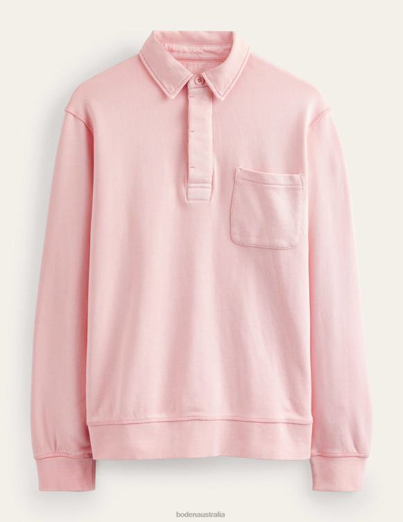 Button Neck Sweatshirt Boden 24RTX3519 Clothing Men Lotus Pink