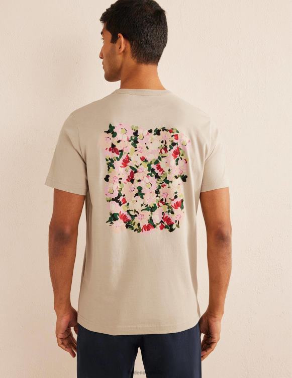 Graphic T-shirt Boden 24RTX3529 Clothing Men Stone Floral