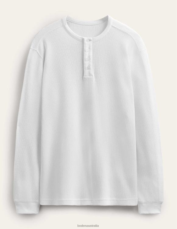 Waffle Henley Boden 24RTX3500 Clothing Men Snowdrop White