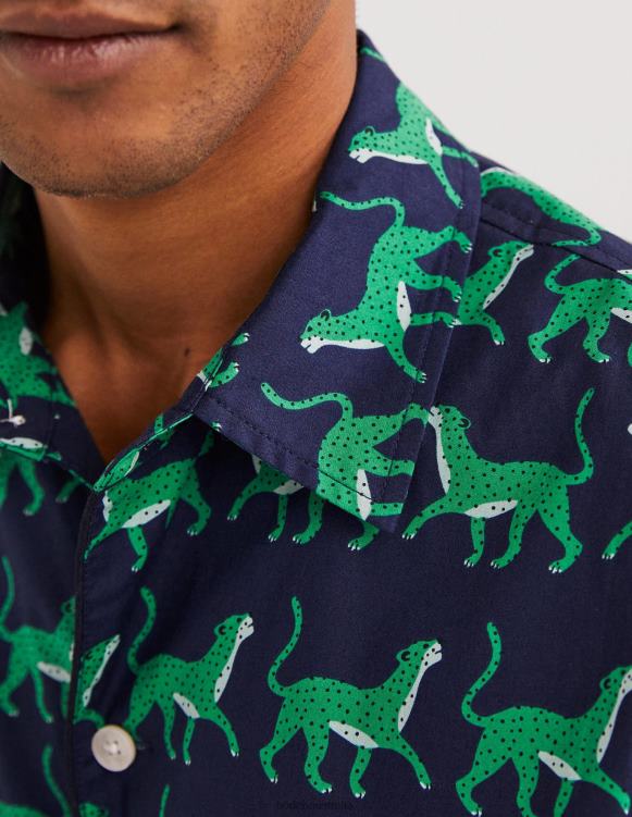 Woven Pyjama Set Boden 24RTX3559 Clothing Men Navy Leopards