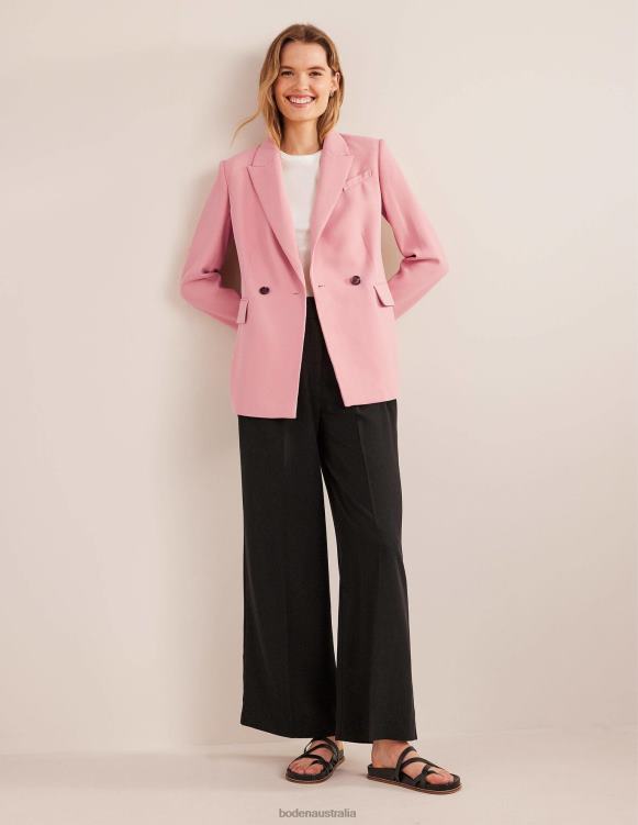 Double Breasted Crepe Blazer Boden 24RTX961 Clothing Women ROSE PINK