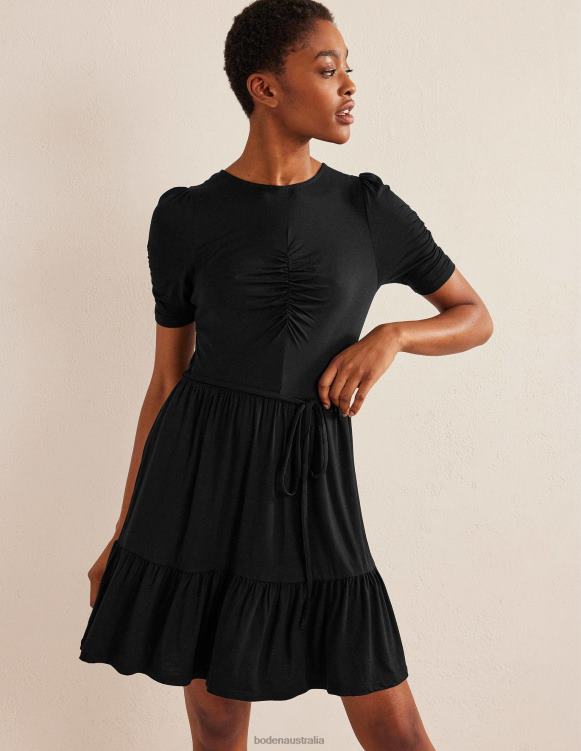 Ruched Bust Jersey Mini Dress Boden 24RTX1829 Clothing Women Black