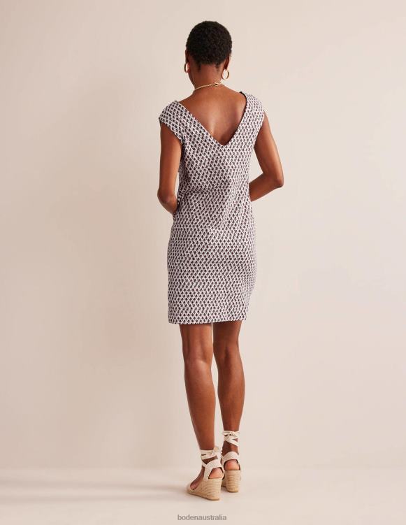 Sleeveless Jersey Shift Dress Boden 24RTX571 Clothing Women Ivory & Tulip Blush