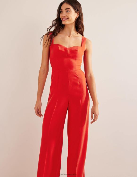Sweetheart Wideleg Jumpsuit Boden 24RTX1292 Clothing Women Vermillion