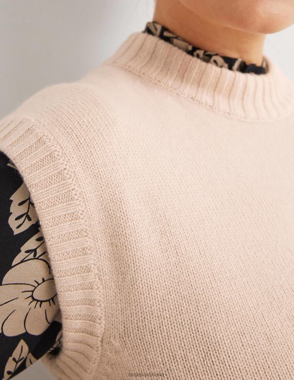 Chunky Cashmere Crew Neck Tank Boden 24RTX2474 Clothing Women Rope