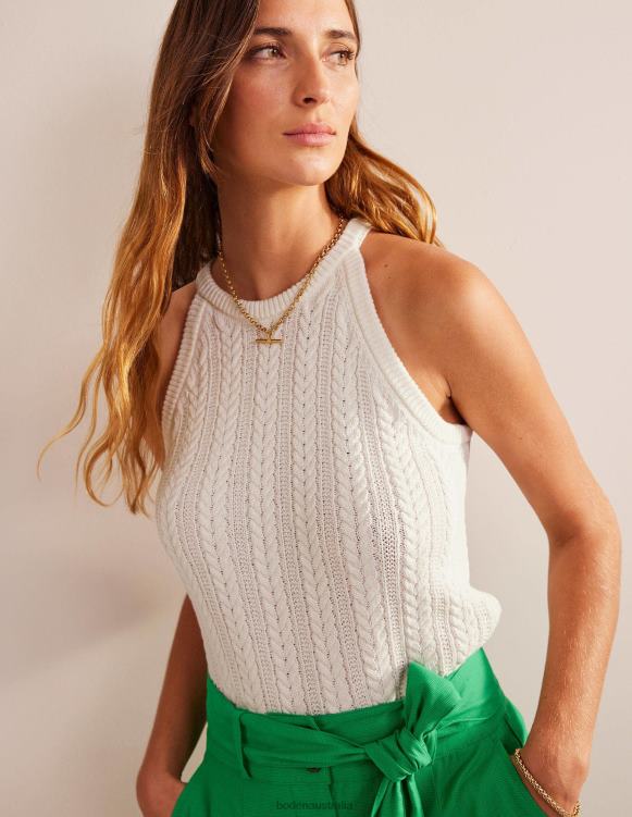 Stitch Knitted Tank Boden 24RTX616 Clothing Women Warm Ivory