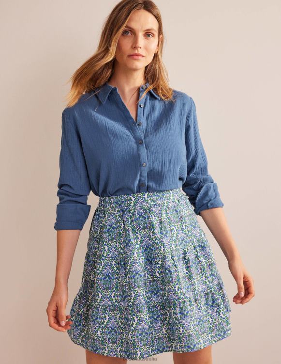 Cotton Texture Shirt Boden 24RTX1182 Clothing Women True Navy