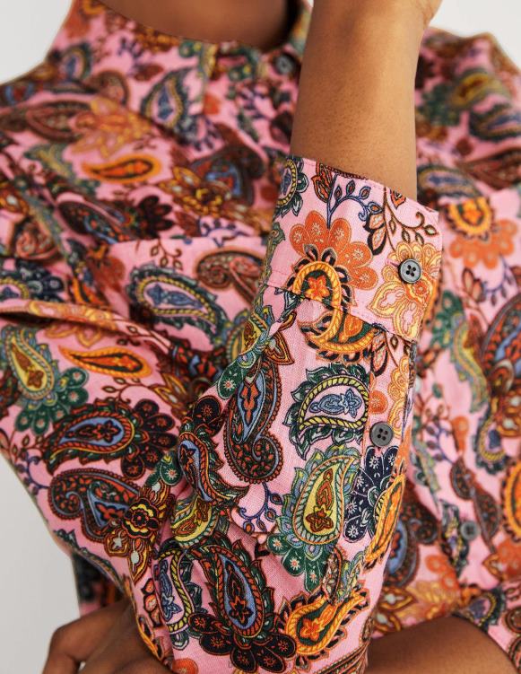 Linen Shirt Boden 24RTX2034 Clothing Women Cherry Blossom & Paisley Charm