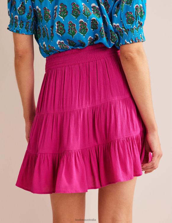 Crinkle Mini Skirt Boden 24RTX1373 Clothing Women Phlox Pink