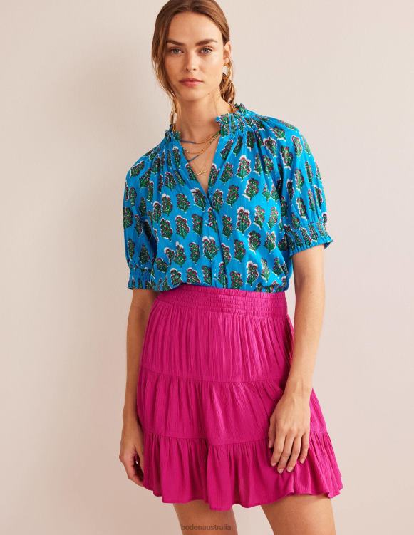 Crinkle Mini Skirt Boden 24RTX1373 Clothing Women Phlox Pink