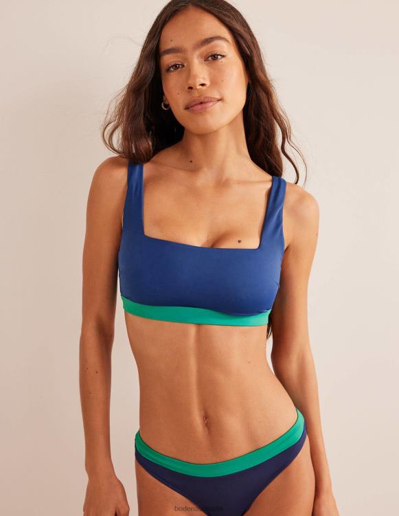 Square Neck Bikini Top Boden 24RTX2139 Clothing Women Ocean Side Colourblock